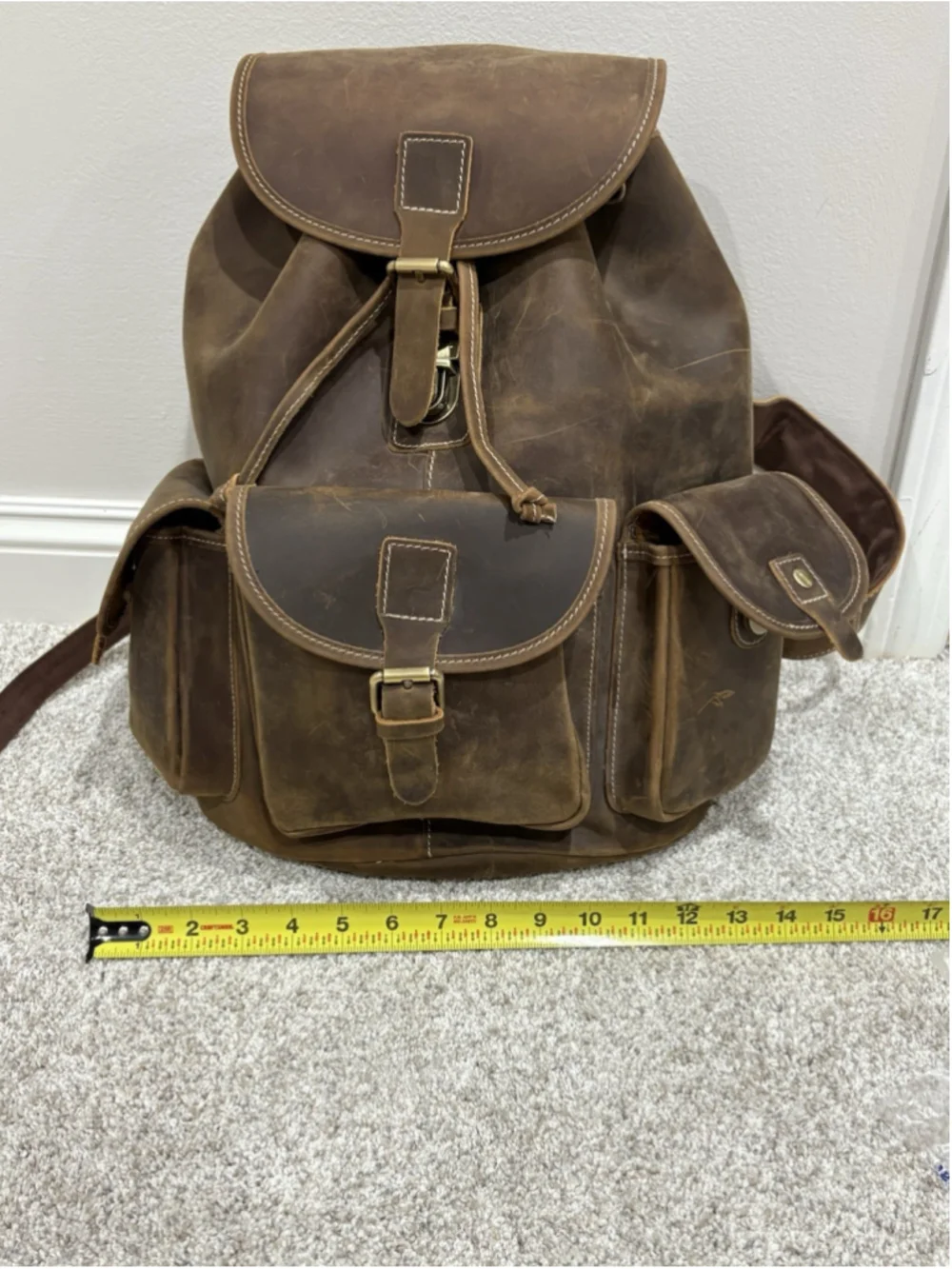 The Asmus Unbranded Brown Leather Backpack Rucksack VERY NICE QUALITY